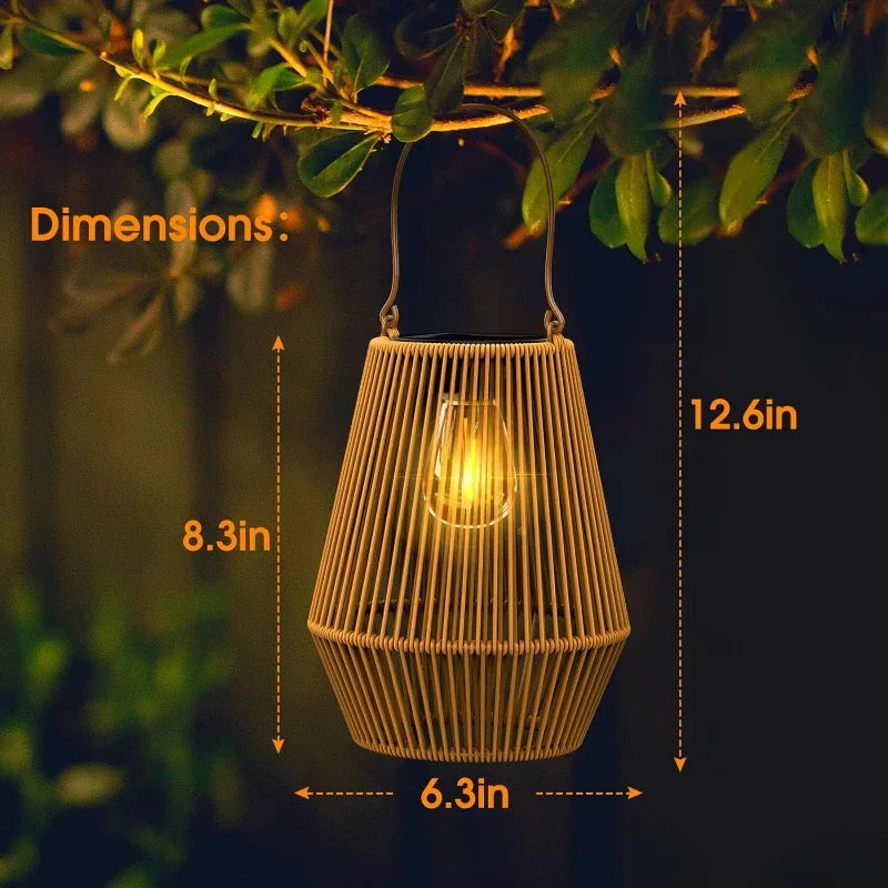 SolWeave – Handwoven Solar Lantern for Garden & Villa Decor (1PCS/2PCS)