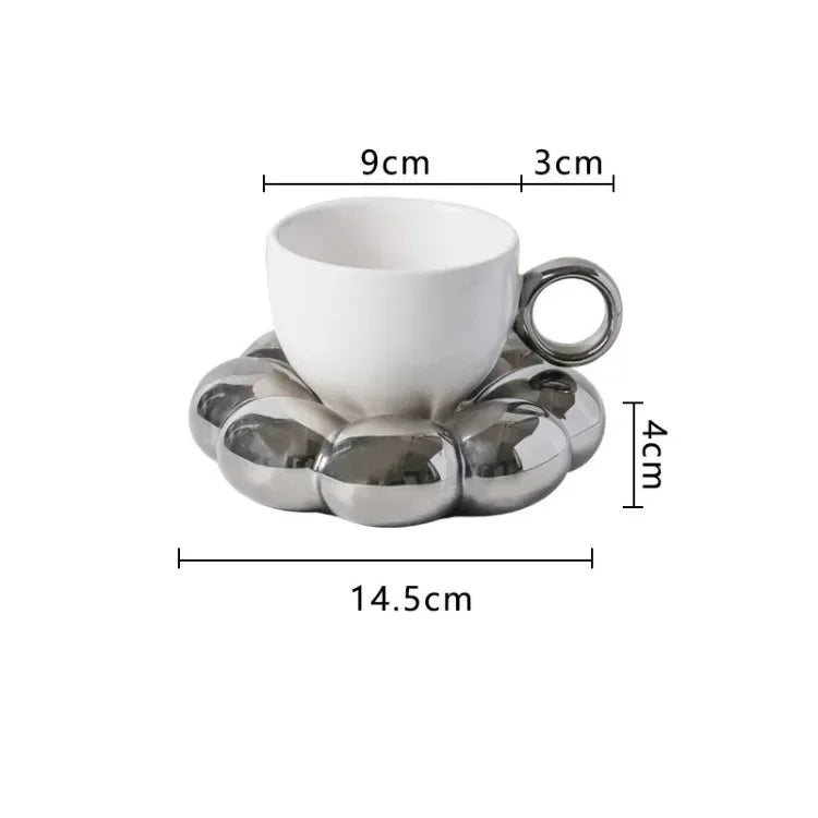 CloudBlossom βπΌ β Creative Cloud & Flower Ceramic Cup & Saucer Set