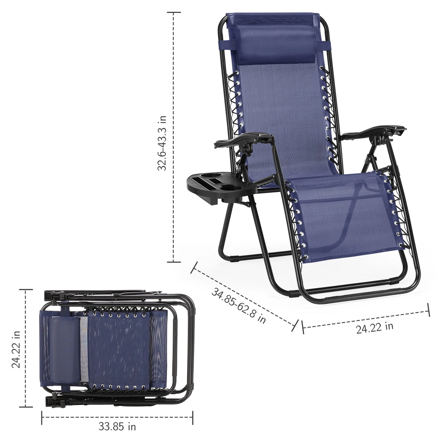 Astra Lounger – Set of 2 Zero Gravity Outdoor Chairs