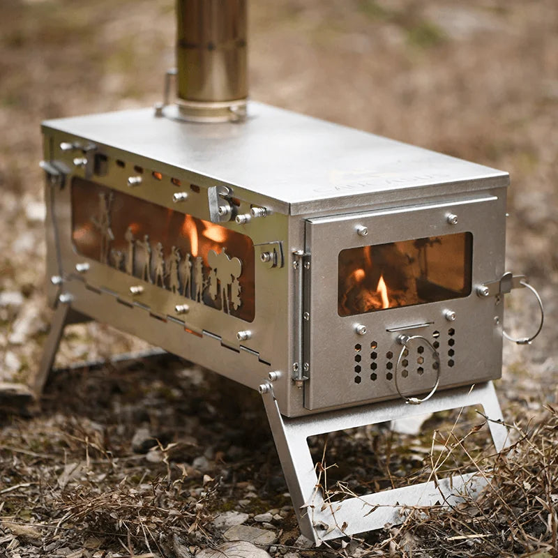 Folding Stainless Steel & Titanium Camping Stove