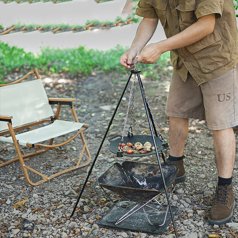 TriCamp Pro – Adjustable Outdoor Cooking Tripod Set