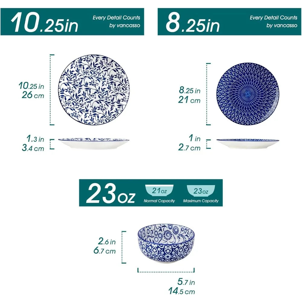 π Selene Serenity β 12pcs Blue & White Porcelain Dinnerware Set π½οΈπ