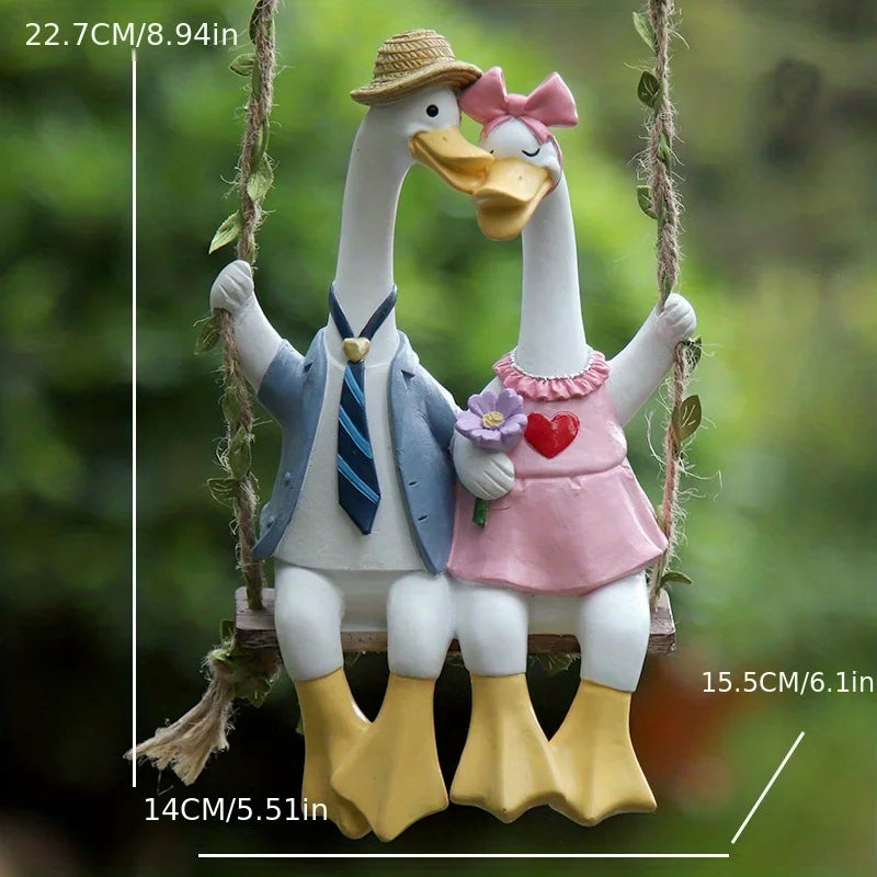 LoveSwing Duck Couple Statue