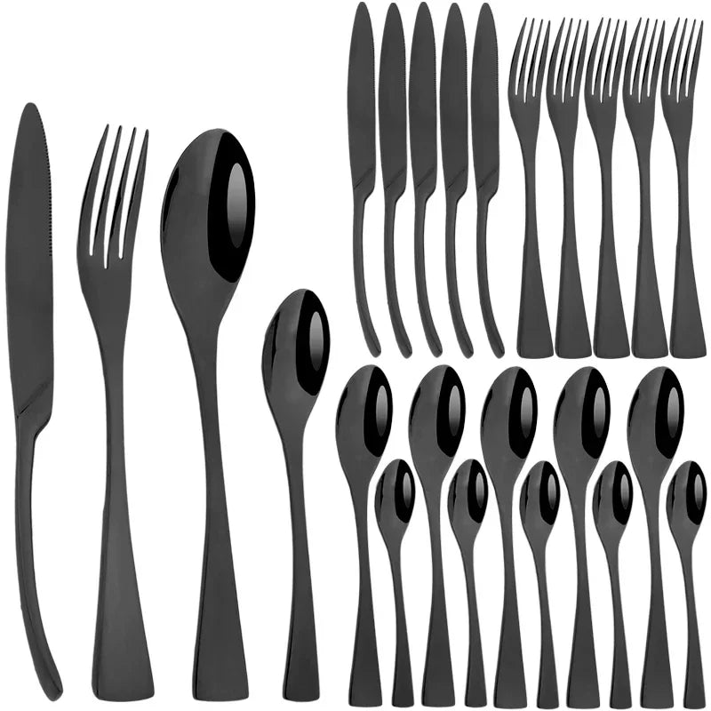 ✨MirrorLux – 24pcs Premium Cutlery Set 🍴💎