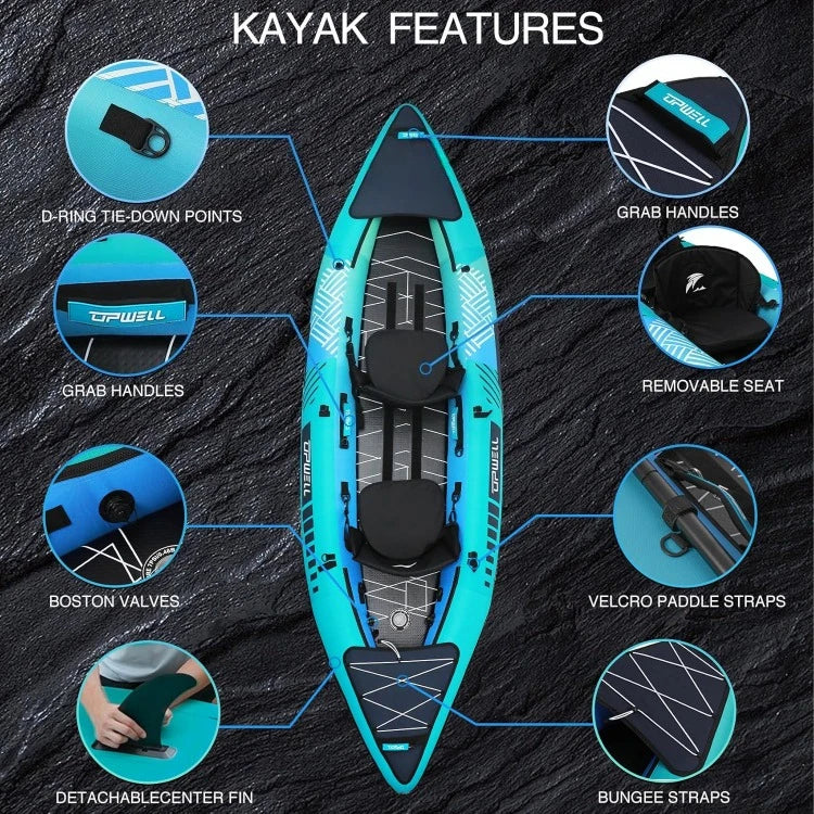 🛶 AquaGlide™ 2-Person Inflatable Kayak 🌊✨