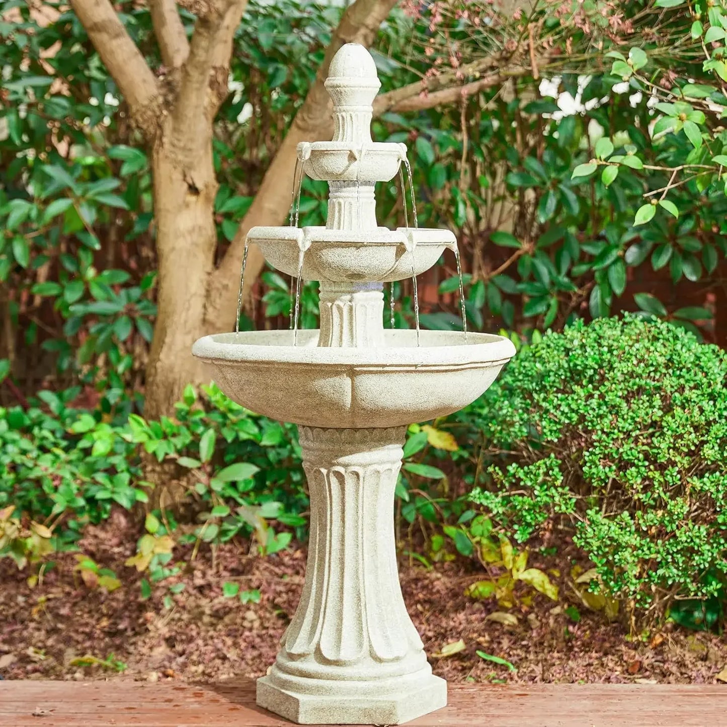 Cerami Glow Luxe — Outdoor LED Garden Fountain