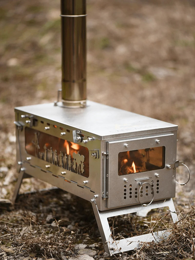 Folding Stainless Steel & Titanium Camping Stove