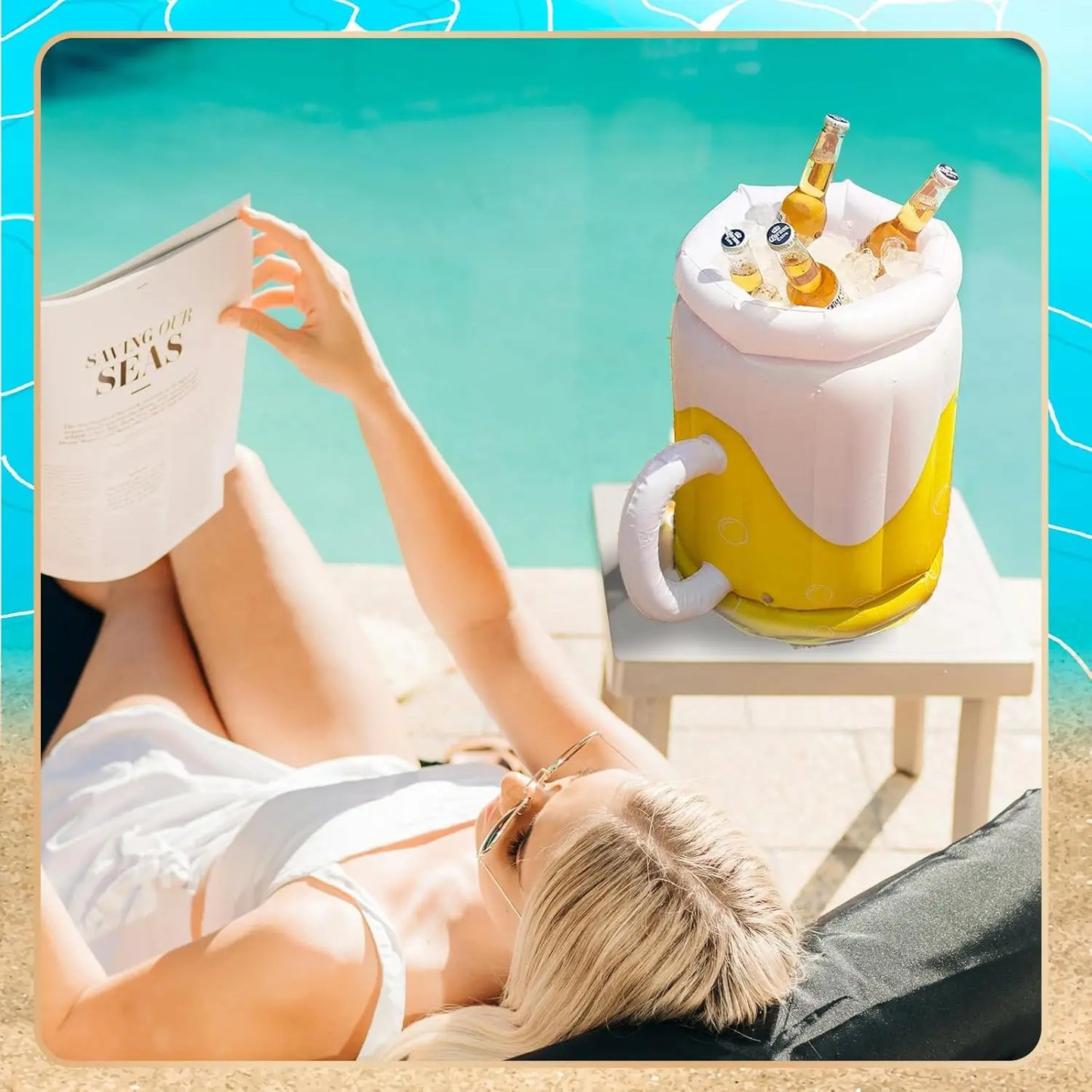 🌟 Product Name: ChillWave™ Inflatable Beer Mug Cooler 🍺❄️