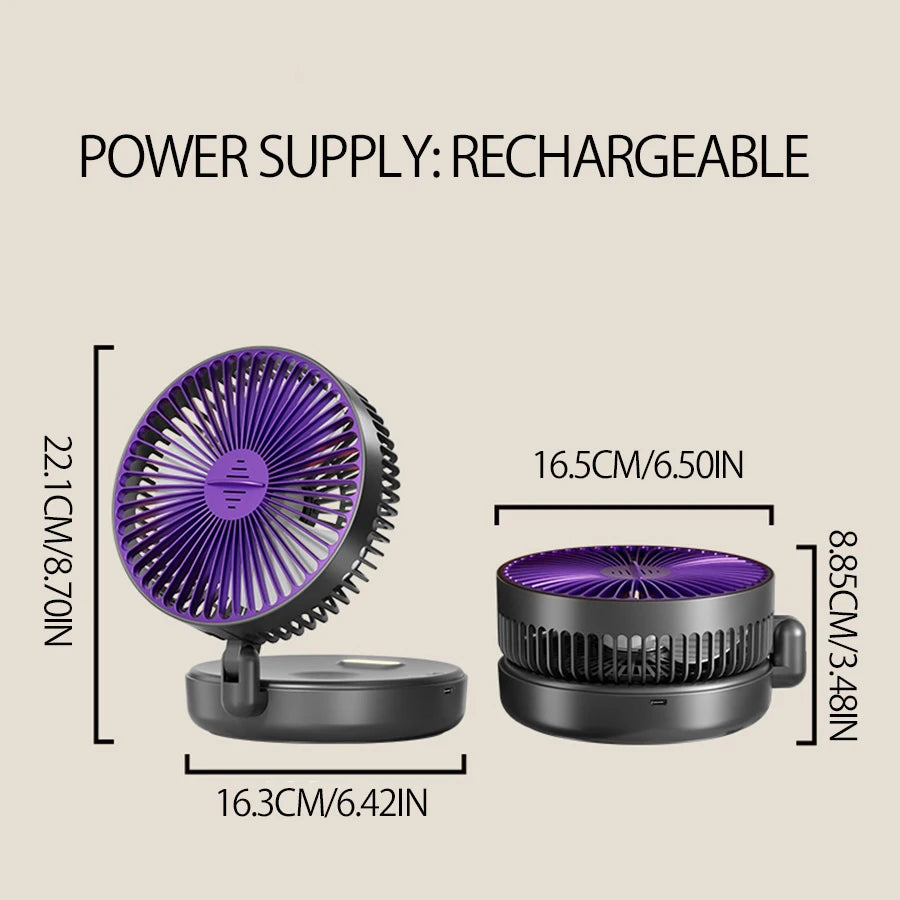 BreezeMate 3in1 π β Rechargeable Multifunctional Fan with Warm Night Light