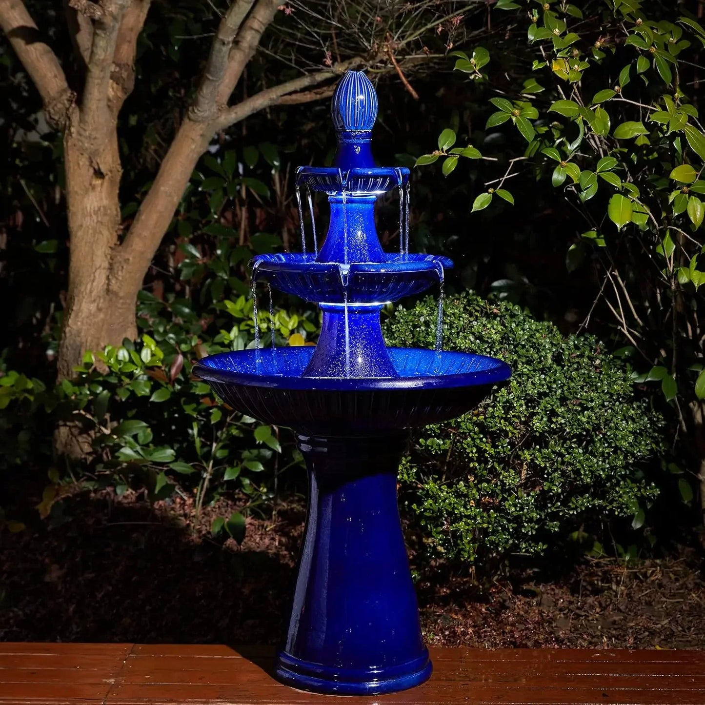 Cerami Glow Luxe — Outdoor LED Garden Fountain