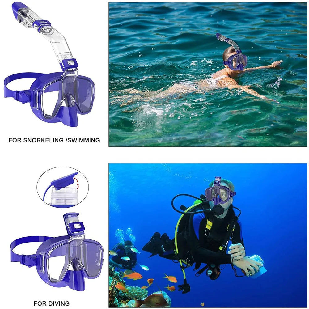Clear Dive Mini – Anti-Fog Half-Face Snorkel Mask for Kids & Adults