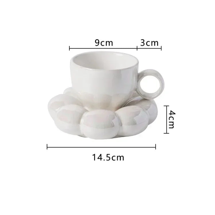 CloudBlossom βπΌ β Creative Cloud & Flower Ceramic Cup & Saucer Set