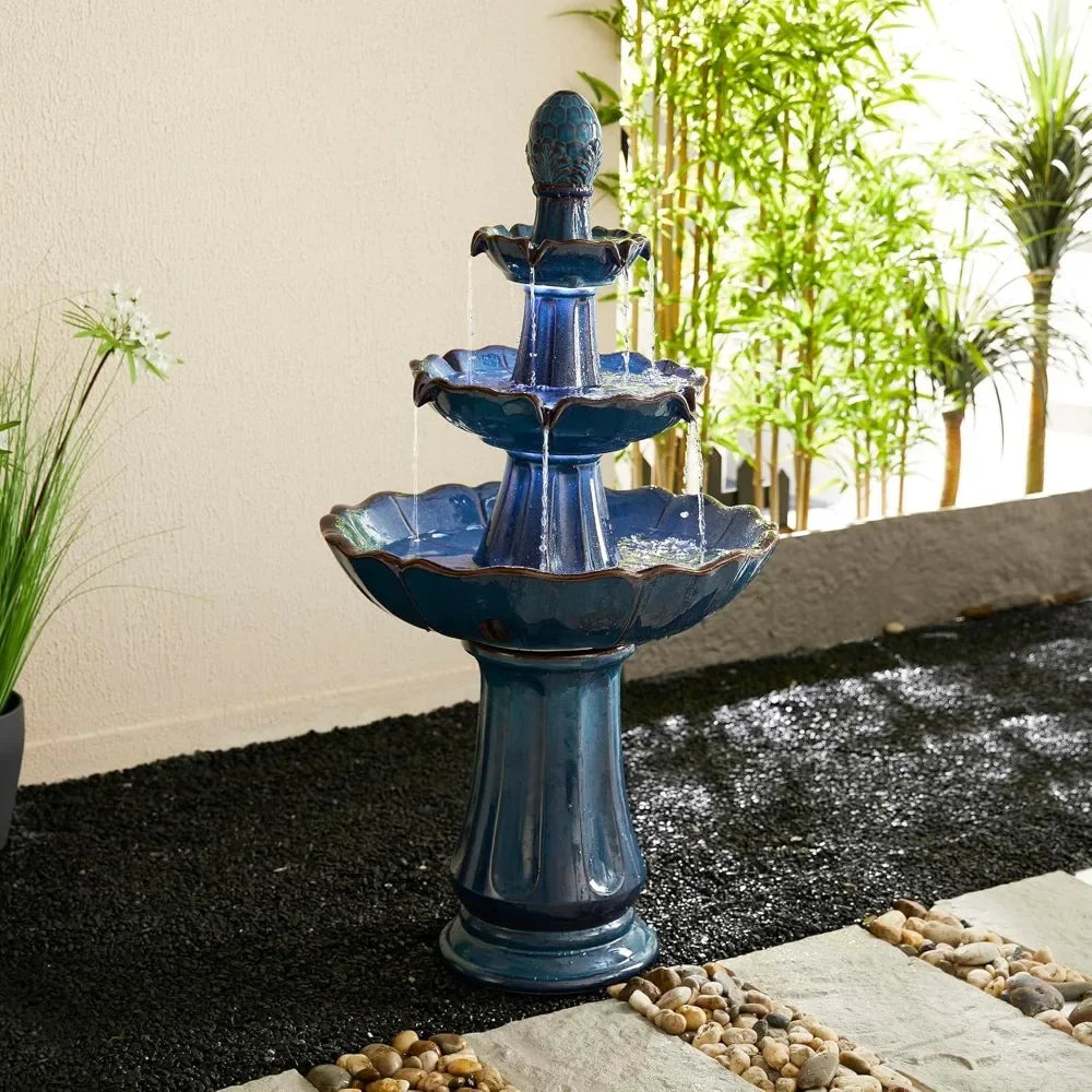 Cerami Glow Luxe — Outdoor LED Garden Fountain