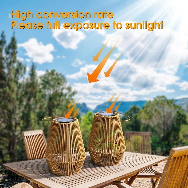 SolWeave – Handwoven Solar Lantern for Garden & Villa Decor (1PCS/2PCS)