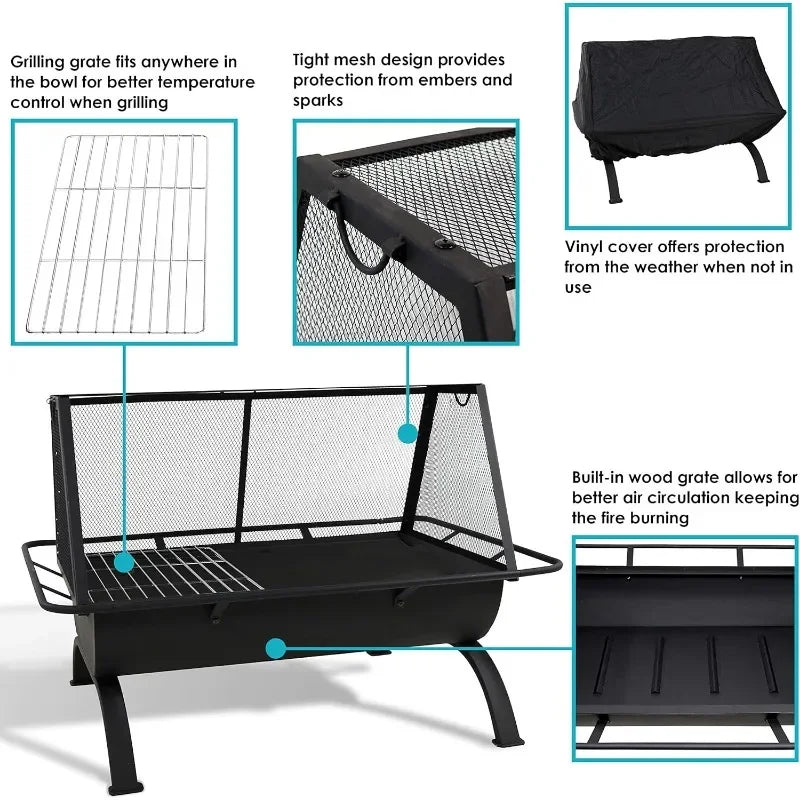 🔥 Nordic Blaze Horizon 36 Outdoor Fire Pit & Grill