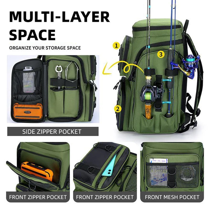 Fish Pro™ 50L Tactical Fishing Backpack