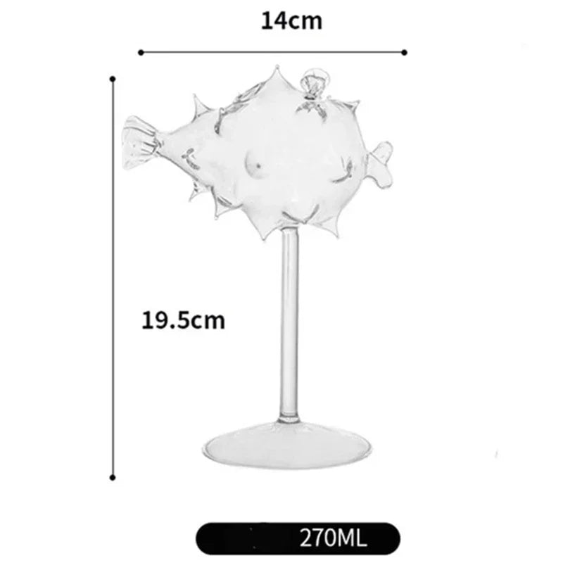✨ Ocean Fantasy Cocktail Glass – Personalized Pufferfish & Octopus Design ✨