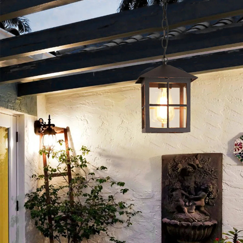 Outdoor chandelier waterproof Chinese retro garden light entrance balcony corridor aisle garden pavilion ceiling light