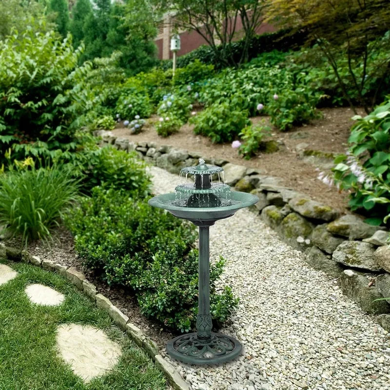 Verdant Cascade – 3-Tier Garden Fountain & Birdbath