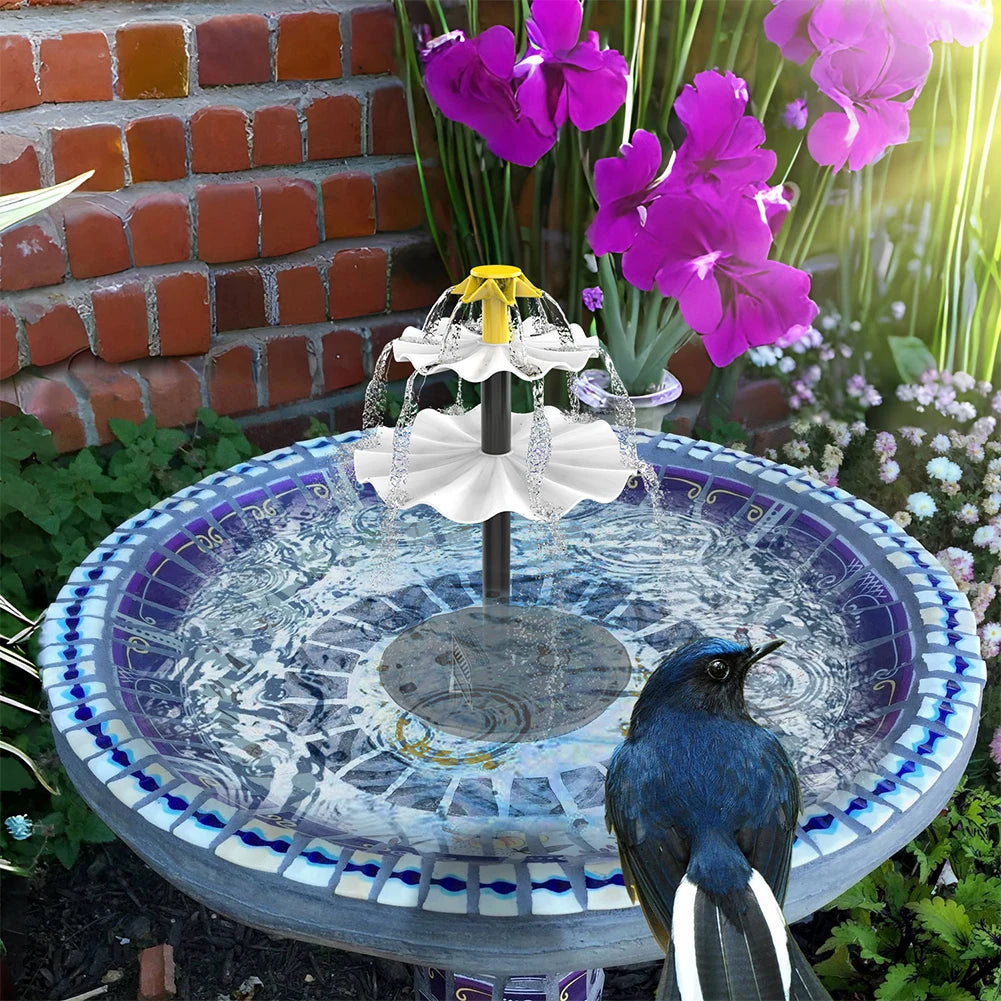 Sun Bloom 3T — Solar Bird Bath Fountain