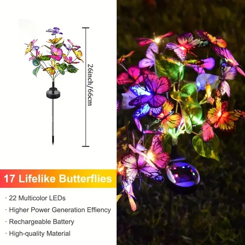 FlutterGlow Solar Butterfly Lights
