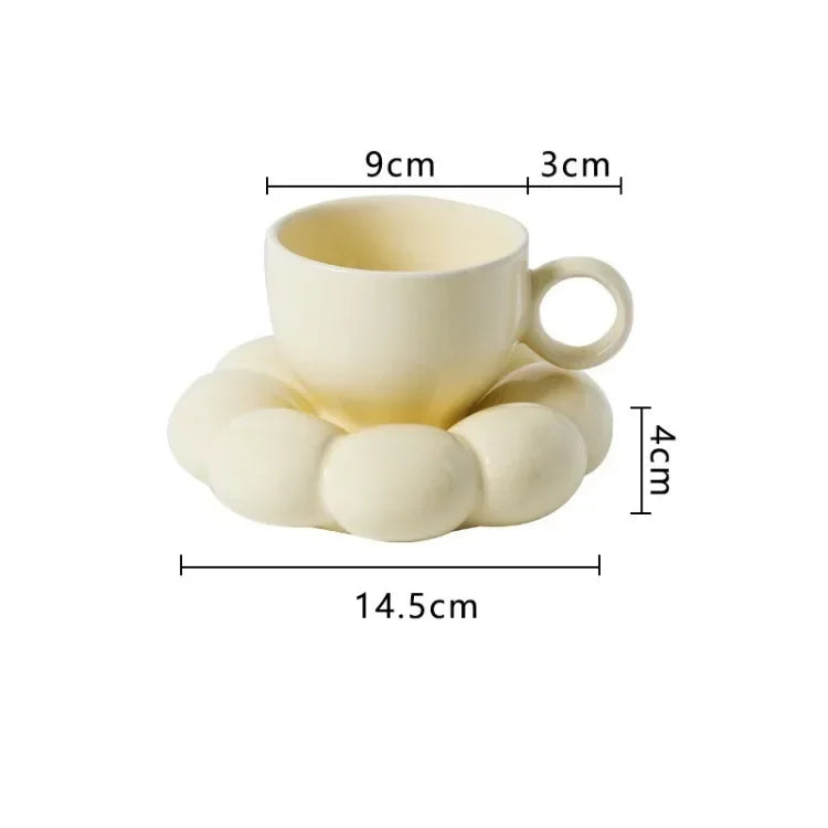 CloudBlossom βπΌ β Creative Cloud & Flower Ceramic Cup & Saucer Set