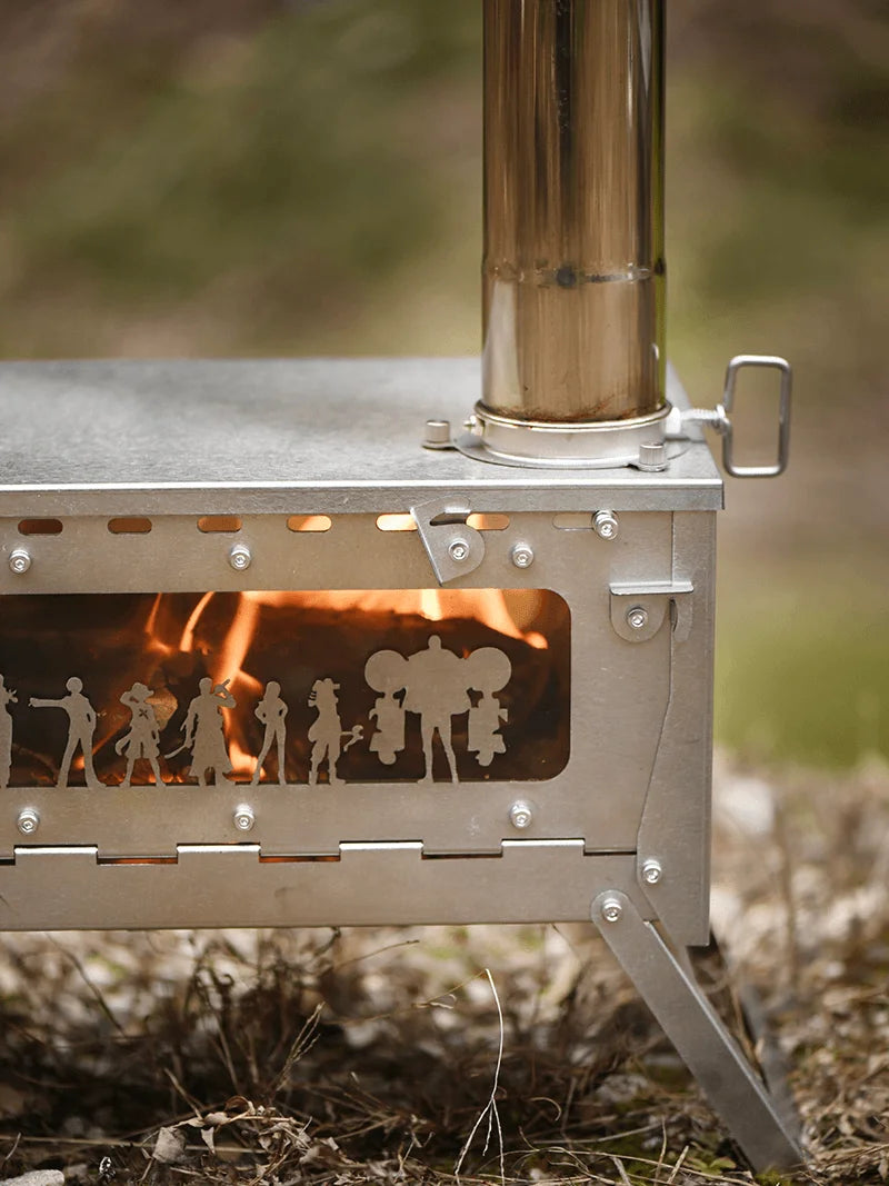 Folding Stainless Steel & Titanium Camping Stove