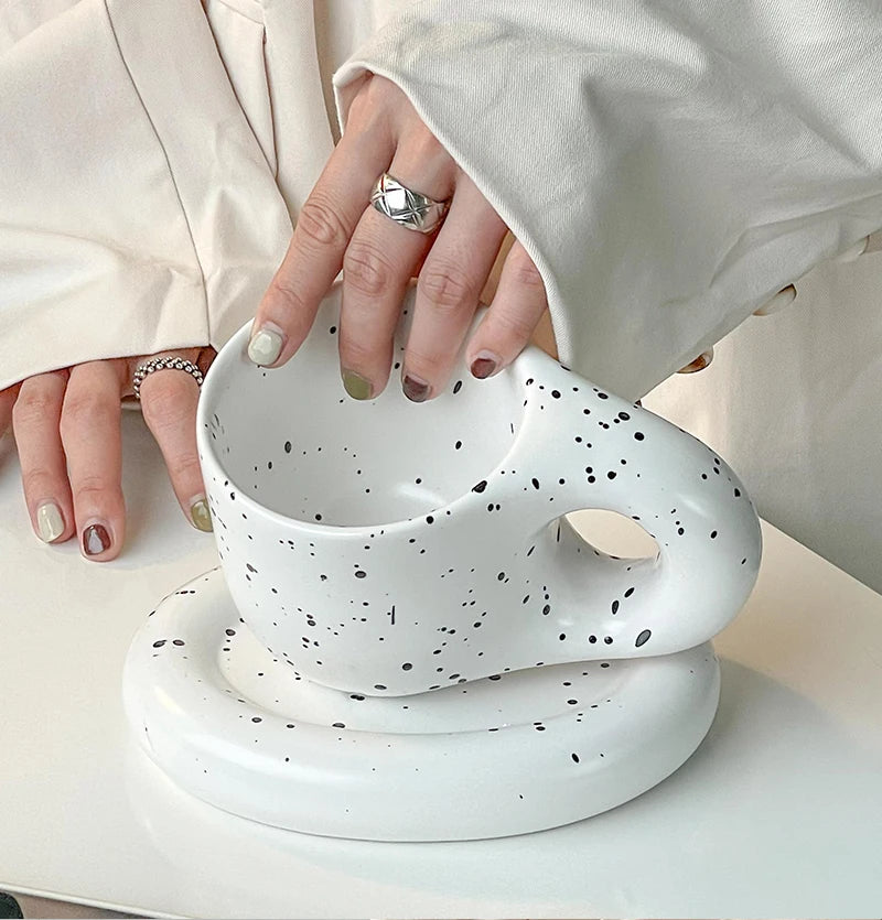 Cozy Duo – Cute Ceramic Coffee Cup & Saucer Set