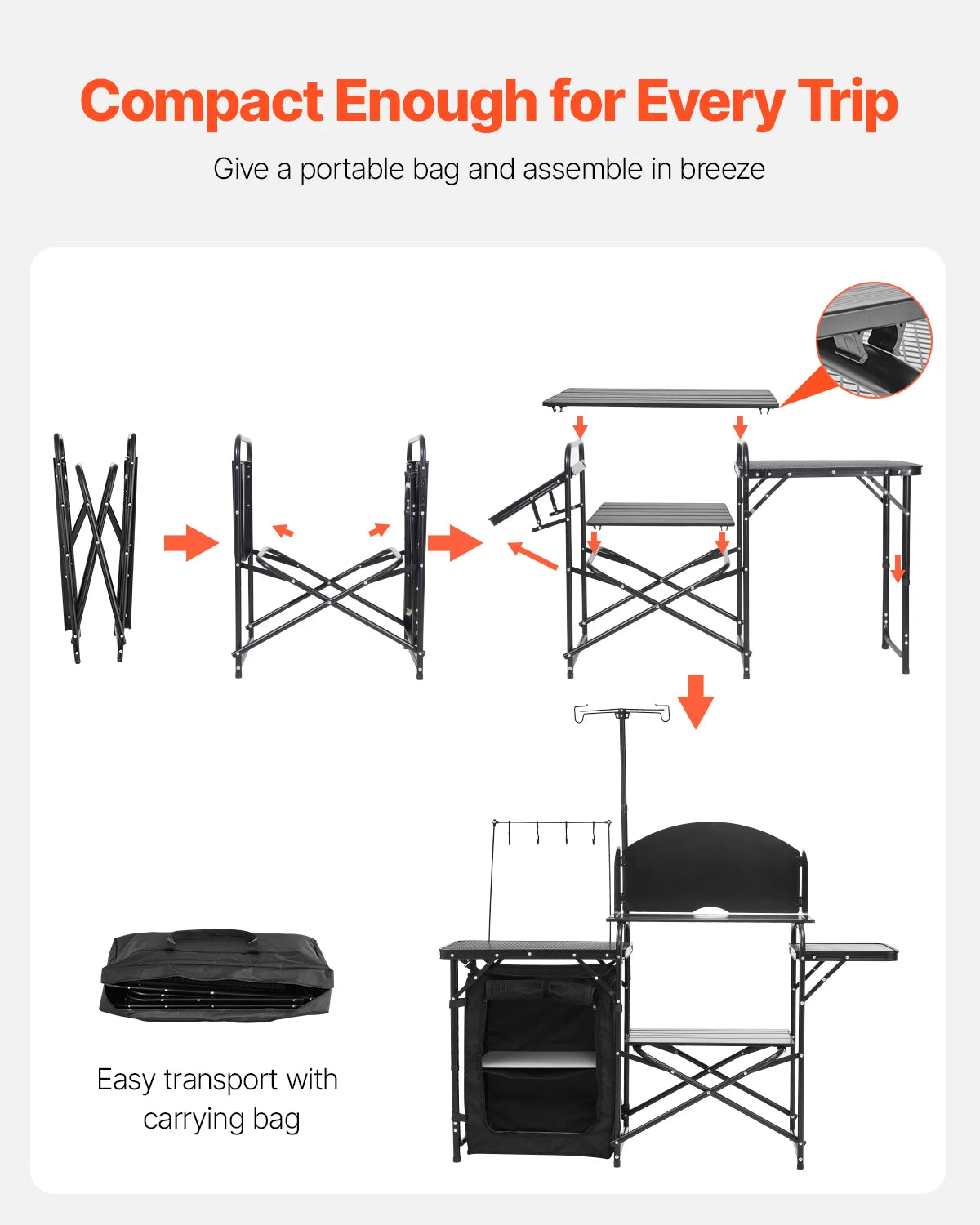 CampNest Pro™ — Outdoor Folding Kitchen Station