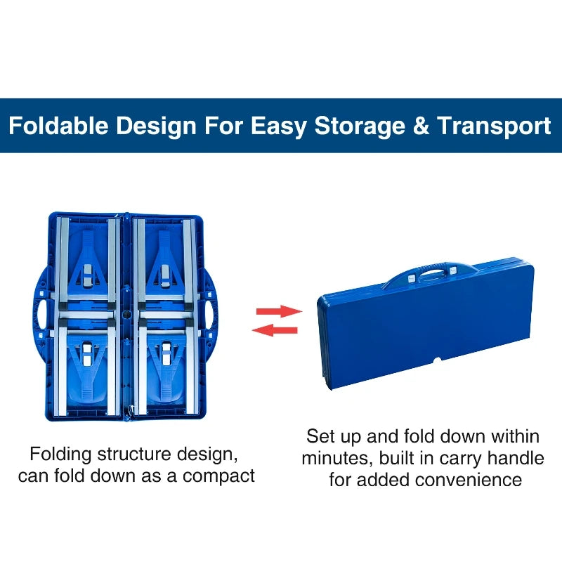 CampMate 4-in-1 Folding Picnic Table Set with Seats & Umbrella Hole