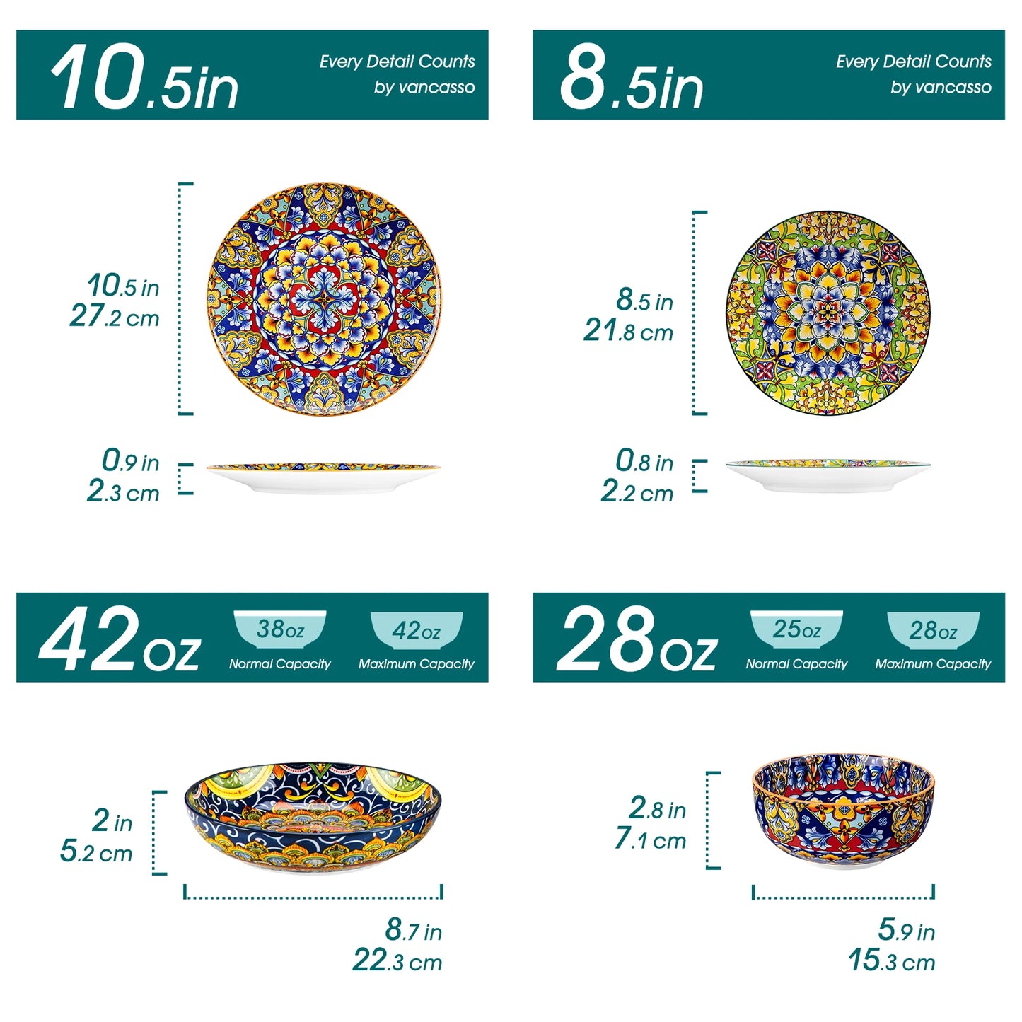 "Soloria – 24-Piece Boho Ceramic Dinnerware Set"