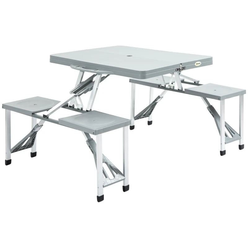CampMate 4-in-1 Folding Picnic Table Set with Seats & Umbrella Hole