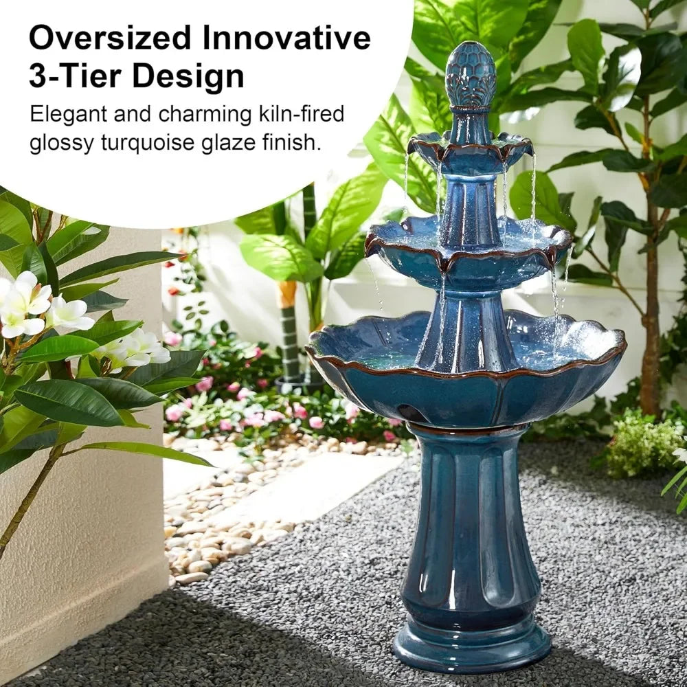 Cerami Glow Luxe — Outdoor LED Garden Fountain