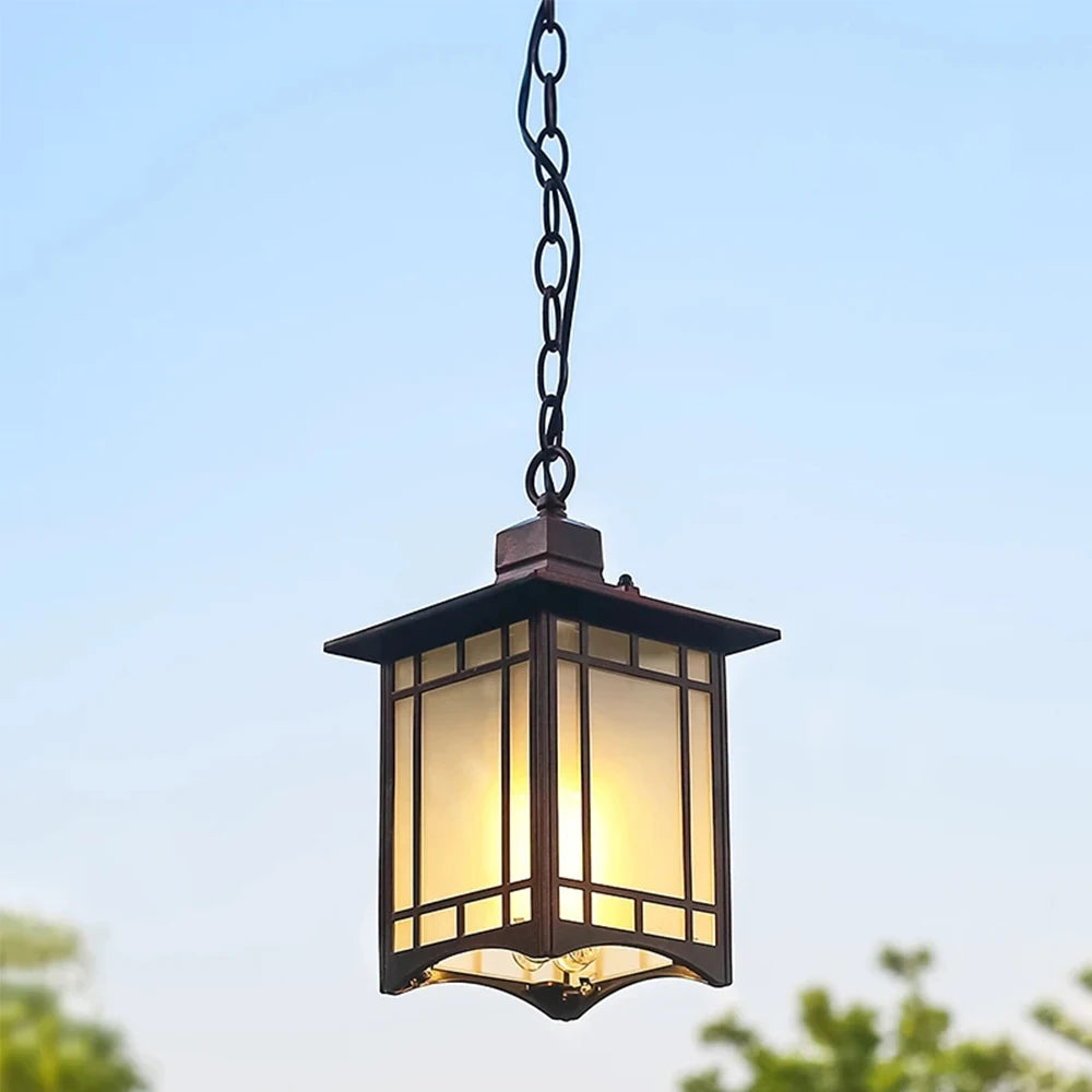Outdoor chandelier waterproof Chinese retro garden light entrance balcony corridor aisle garden pavilion ceiling light