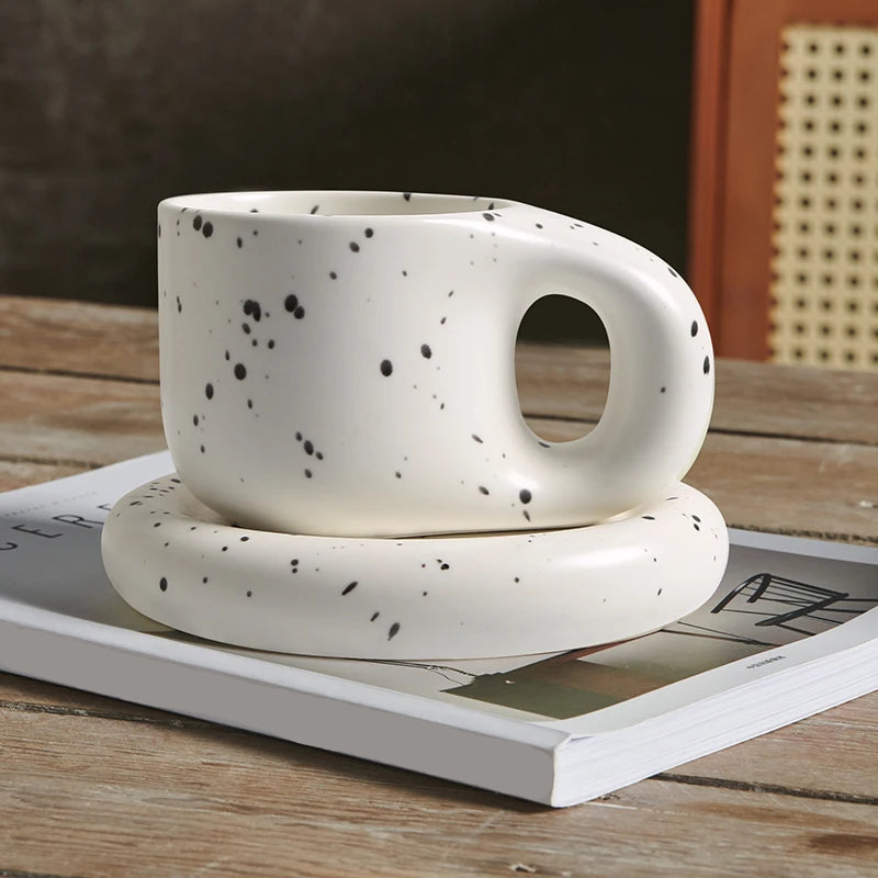 Cozy Duo – Cute Ceramic Coffee Cup & Saucer Set