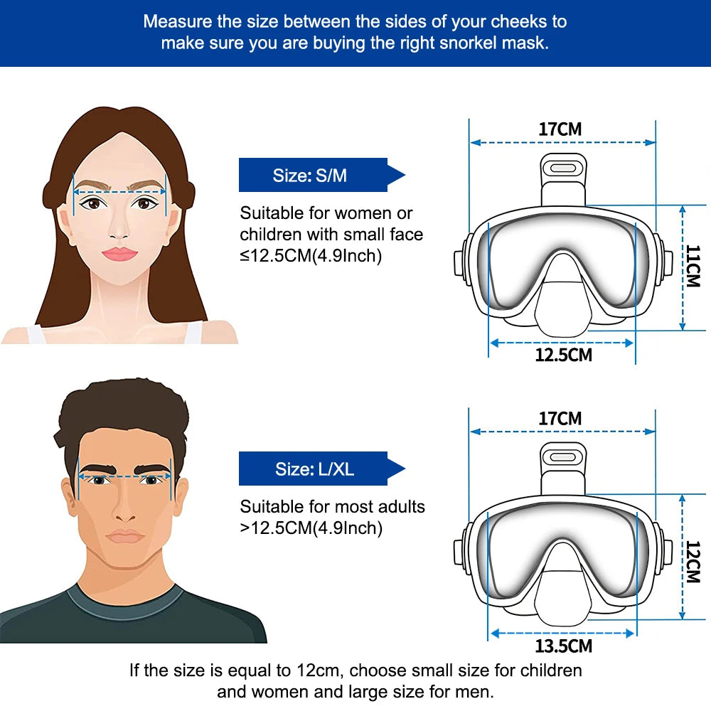 Clear Dive Mini – Anti-Fog Half-Face Snorkel Mask for Kids & Adults