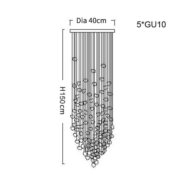 π LumiStone β Modern Crystal LED Chandelier