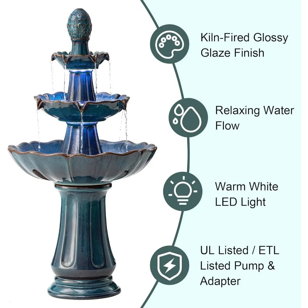 Cerami Glow Luxe — Outdoor LED Garden Fountain