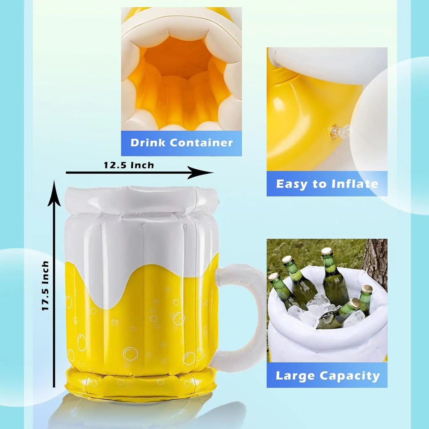 🌟 Product Name: ChillWave™ Inflatable Beer Mug Cooler 🍺❄️