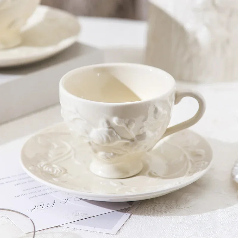 "Rosalia Grace – Embossed Ceramic Tea Set"
