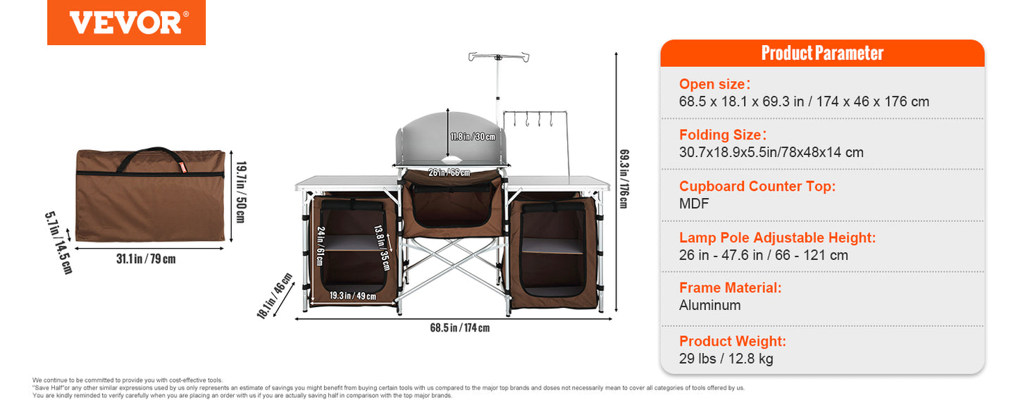 CampChef Pro – Foldable Outdoor Kitchen Station by VEVOR