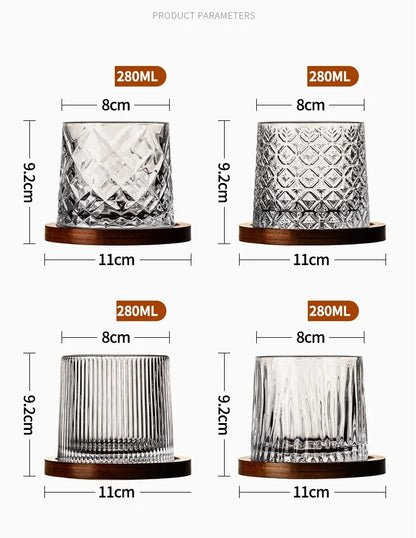SpinSip Crystal Whiskey Glass 🥃✨