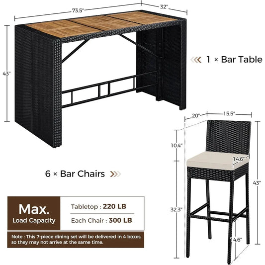 "TerraBar Elegance – 7-Piece Acacia Garden Set"