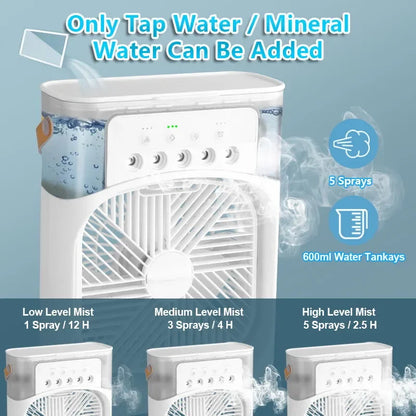 Breeze Lux — 3-in-1 Mini Air Cooler with LED Light