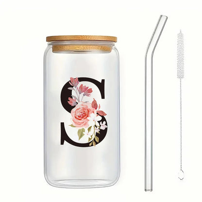 Alpha Bloom Glass – A to Z Floral Letter Cup