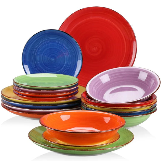 Bonita Vista – 18-Piece Scenic Ceramic Dinnerware Set