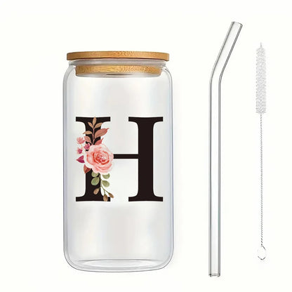 Alpha Bloom Glass – A to Z Floral Letter Cup