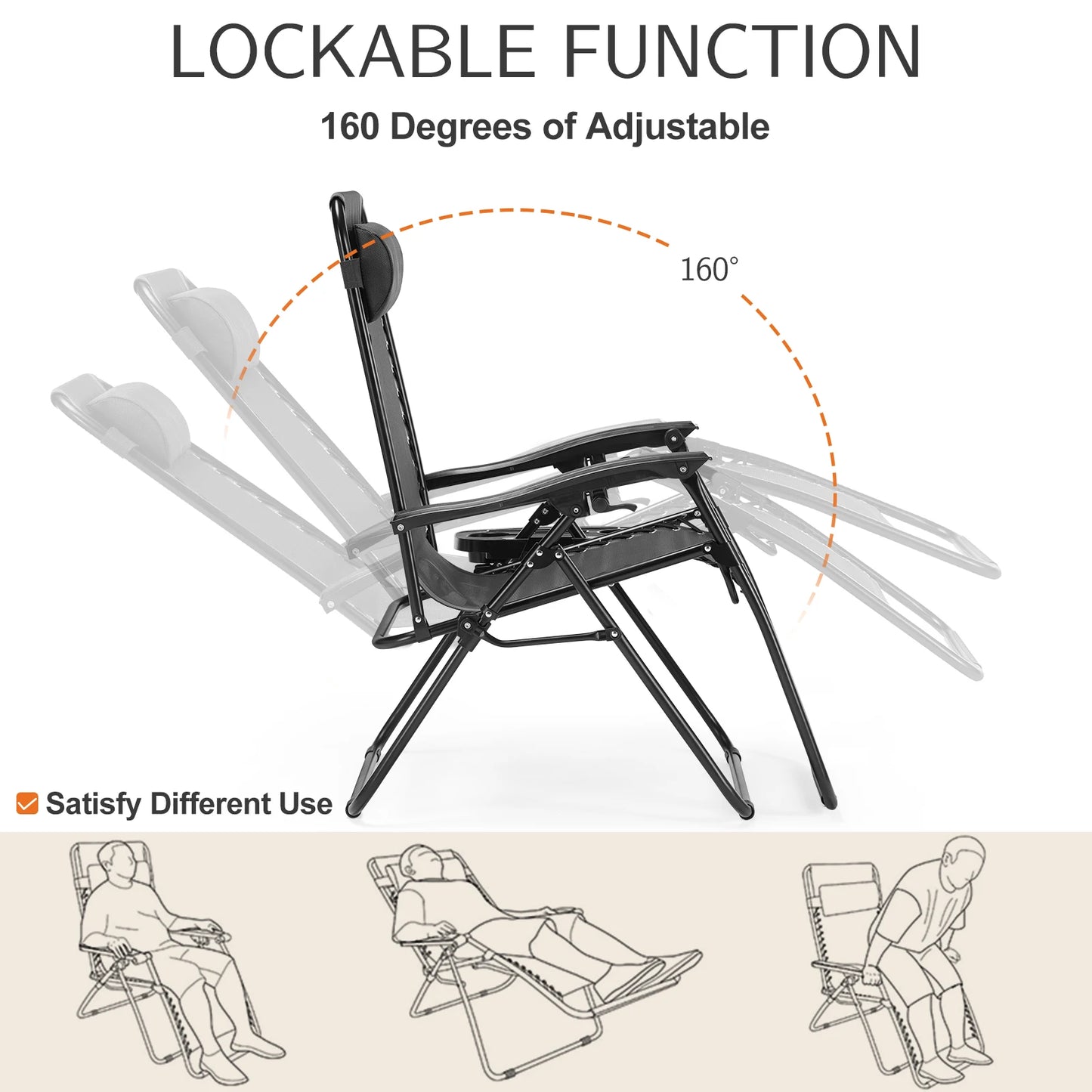 Astra Lounger – Set of 2 Zero Gravity Outdoor Chairs