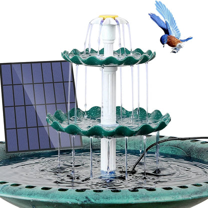 Aqua Bloom Solar 3T — 3-Tier Bird Bath & Fountain