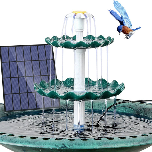 Aqua Bloom Solar 3T — 3-Tier Bird Bath & Fountain